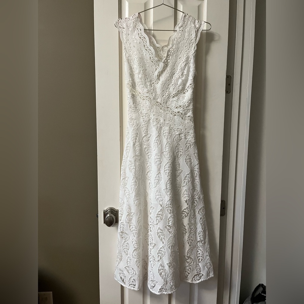 Sandro White Embroidered Dress